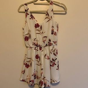 Floral Romper with cross cross back details
